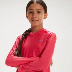 Junior Unisex Hooded Long Sleeve Rash Top Pink/Lilac