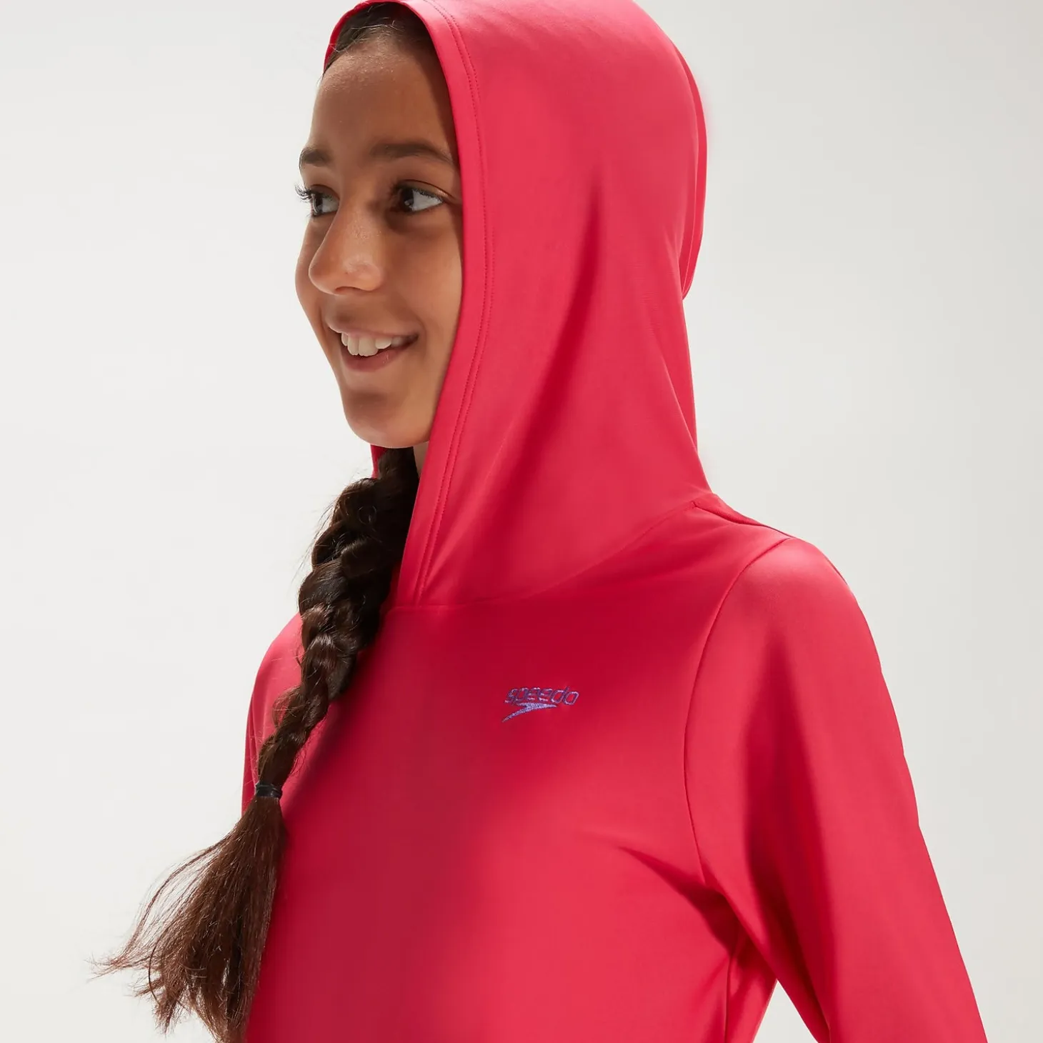 Junior Unisex Hooded Long Sleeve Rash Top Pink/Lilac