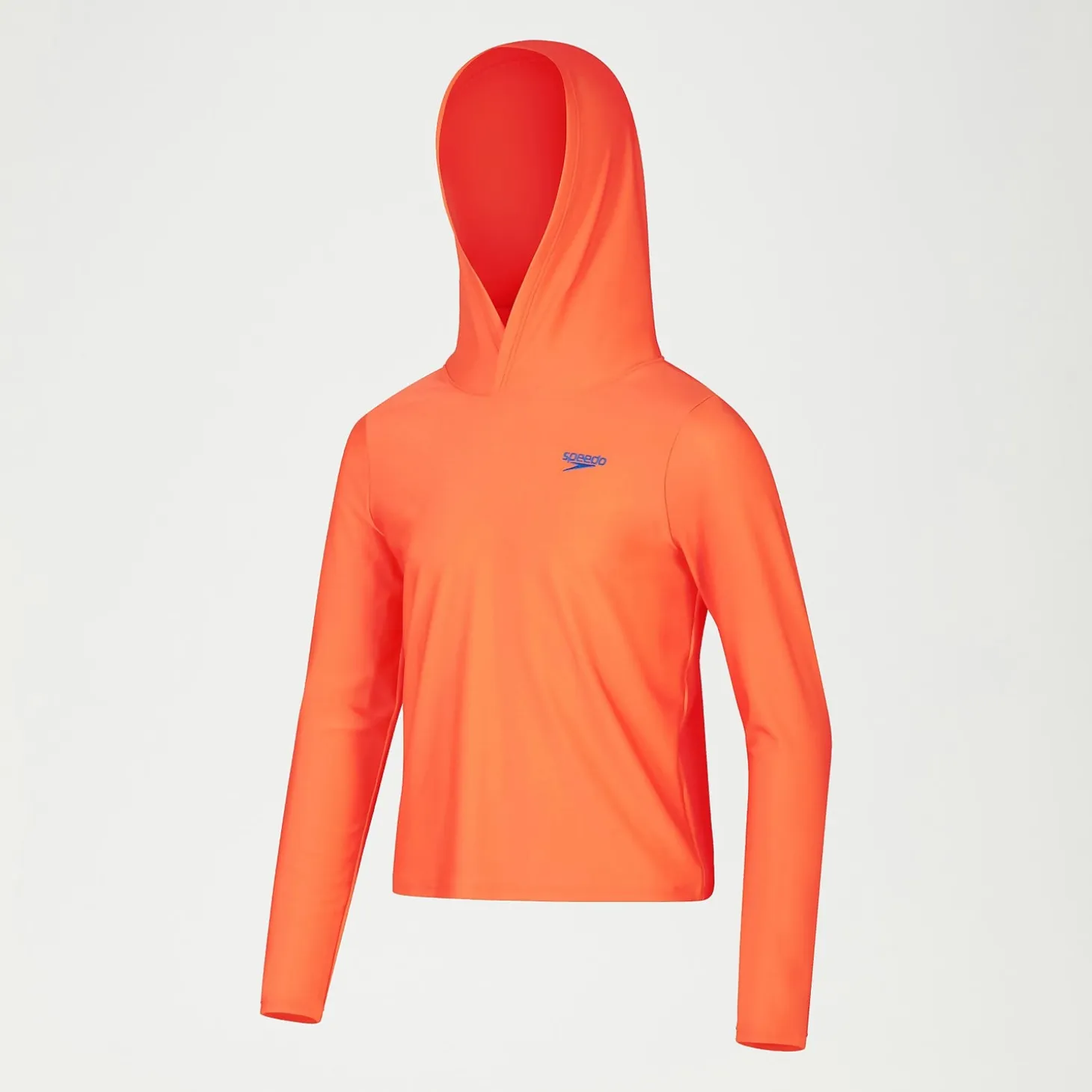 Junior Unisex Hooded Long Sleeve Rash Top Orange/Blue