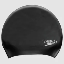 Long Hair Swim Cap Black