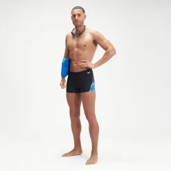 Men's Allover V-Cut Aquashorts Black/Blue