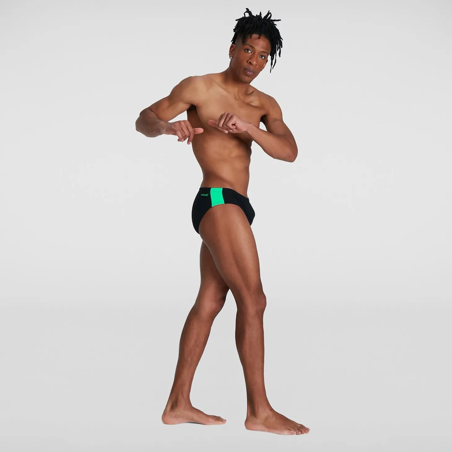 Men's Boom Logo Splice 7cm Brief Black/Green