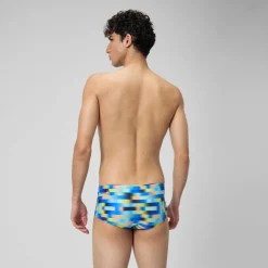 Men's Club Training Allover Digi 14cm Brief Blue/Yellow