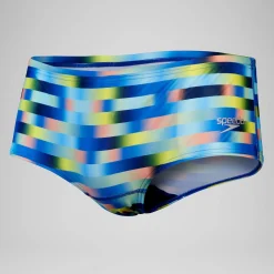 Men's Club Training Allover Digi 14cm Brief Blue/Yellow