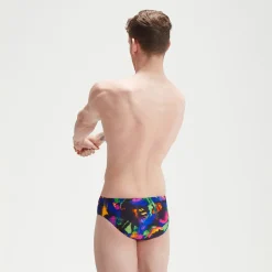 Men's Club Training 8cm Allover Digital Brief Black/Mango