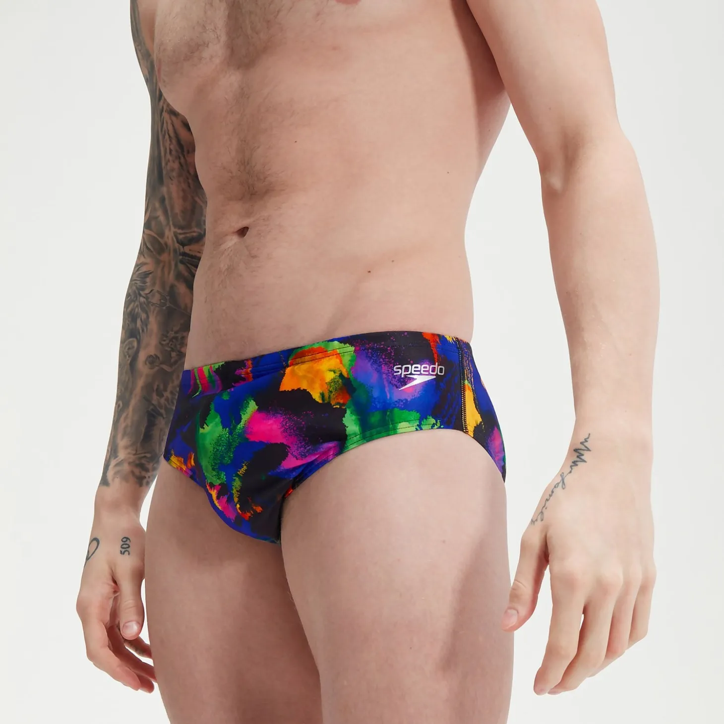Men's Club Training 8cm Allover Digital Brief Black/Mango