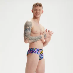 Men's Club Training 8cm Allover Digital Brief Blue/Mango