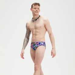 Men's Club Training 8cm Allover Digital Brief Blue/Mango