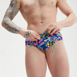 Men's Club Training 8cm Allover Digital Brief Blue/Mango