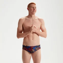 Men's Club Training 8cm Allover Digital Brief Blue/Orange