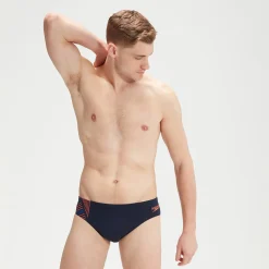 Men's 7cm Tech Panel Brief Blue/Orange