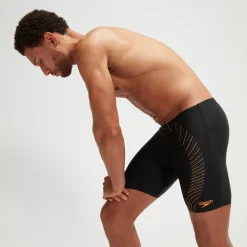 Men's Duo Logo Print Mid Jammer Black/Orange