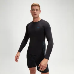 Men's Endurance+ SpliceRash Top Black/Teal