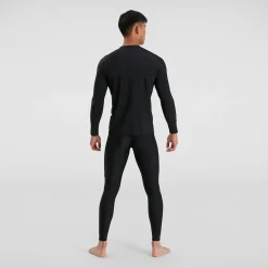 Men's Essential Long Sleeve Zip Top Black