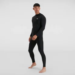 Men's Essential Long Sleeve Zip Top Black