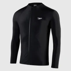 Men's Essential Long Sleeve Zip Top Black