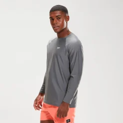Men's Essential Long Sleeve Swim Top Grey