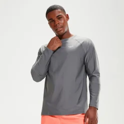 Men's Essential Long Sleeve Swim Top Grey