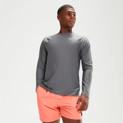 Men's Essential Long Sleeve Swim Top Grey