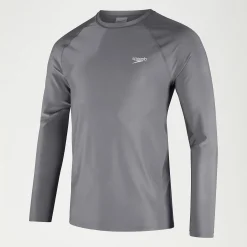 Men's Essential Long Sleeve Swim Top Grey