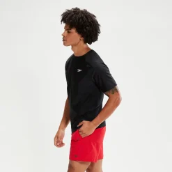Men's Essential Short Sleeve Swim Top Black