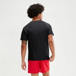 Men's Essential Short Sleeve Swim Top Black