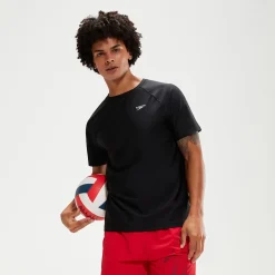 Men's Essential Short Sleeve Swim Top Black