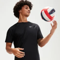 Men's Essential Short Sleeve Swim Top Black
