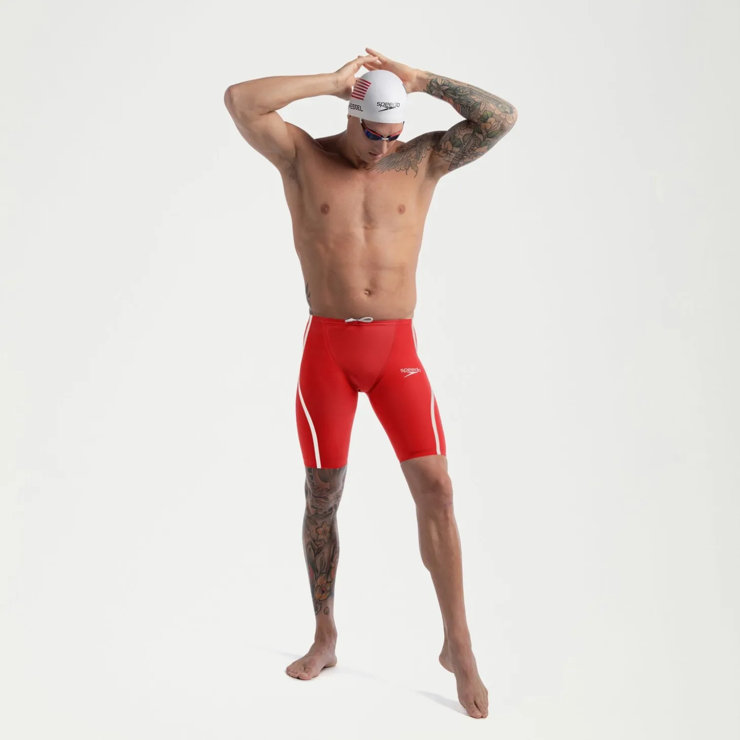 Men's Fastskin LZR Pure Intent 2.0 High Waist Jammer Red/White