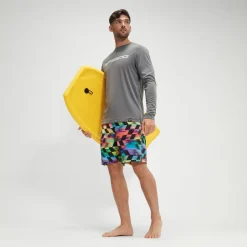 Men's Long Sleeve Graphic Swim Shirt Grey