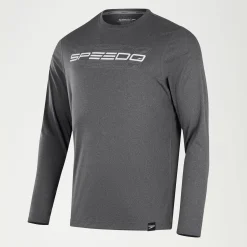 Men's Long Sleeve Graphic Swim Shirt Grey