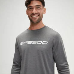 Men's Long Sleeve Graphic Swim Shirt Grey