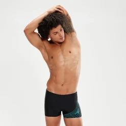 Men's Medley Logo Aquashorts Black/Aqua