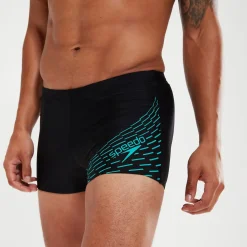 Men's Medley Logo Aquashorts Black/Aqua