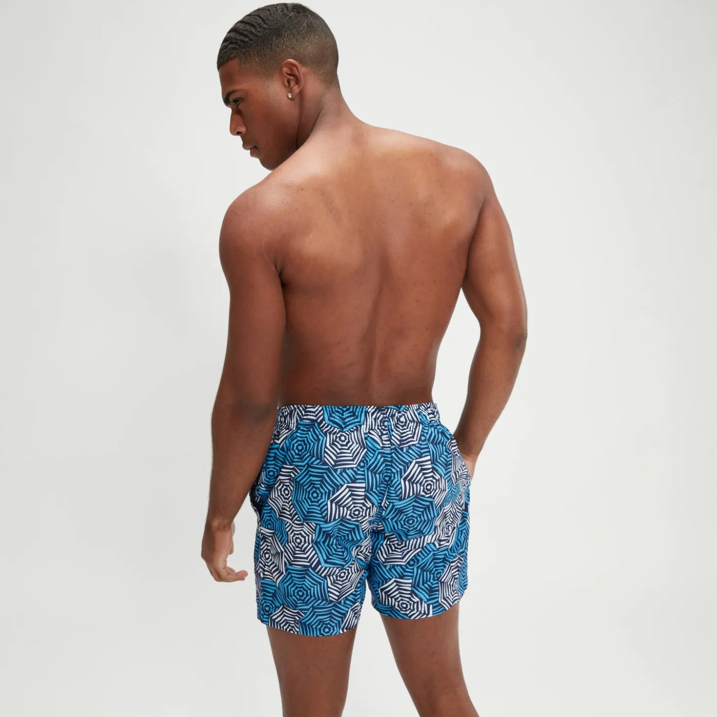 Men's Printed Leisure 16" Swim Shorts Blue/White