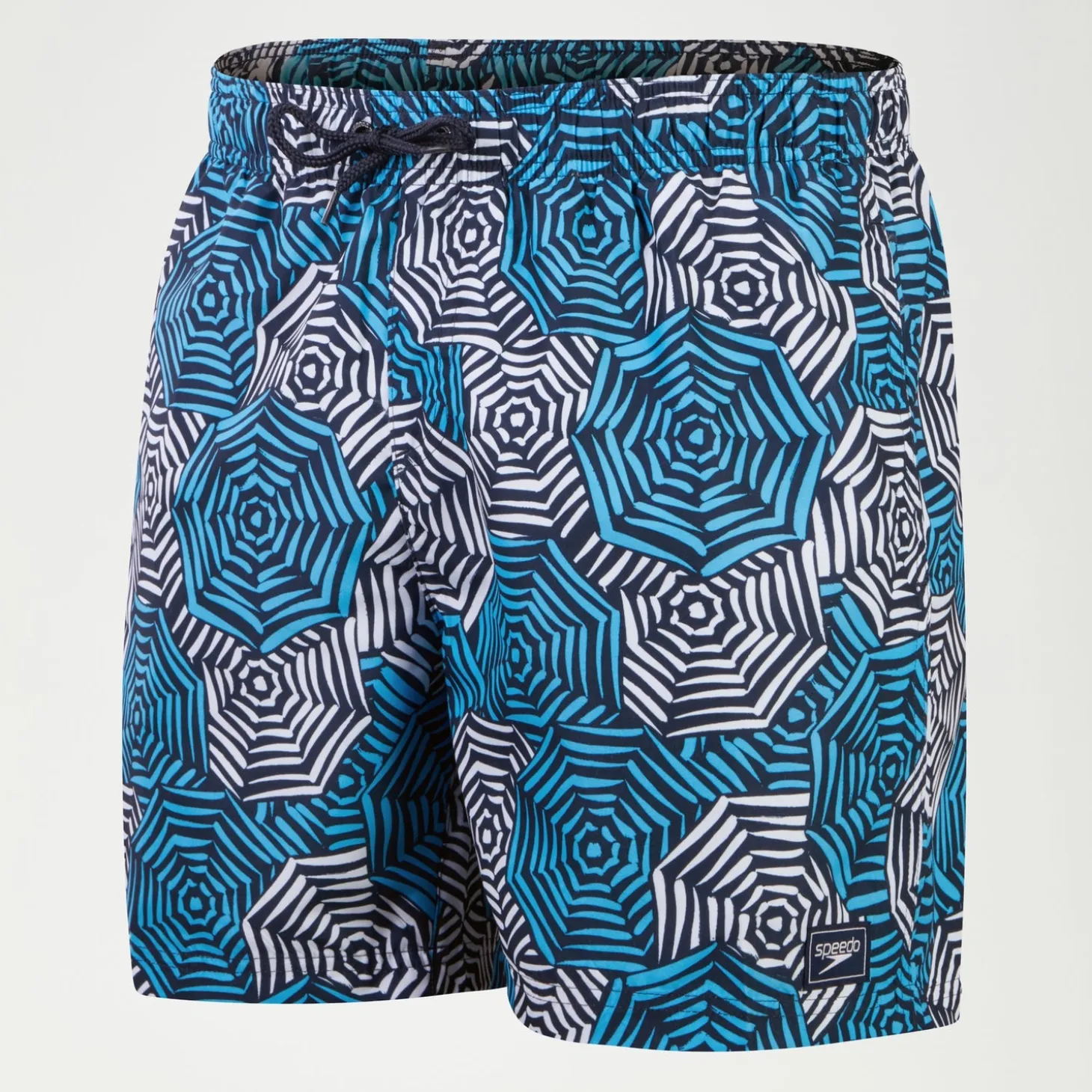 Men's Printed Leisure 16" Swim Shorts Blue/White
