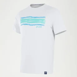 Men's Short Sleeve Graphic Swim Shirt White/Blue