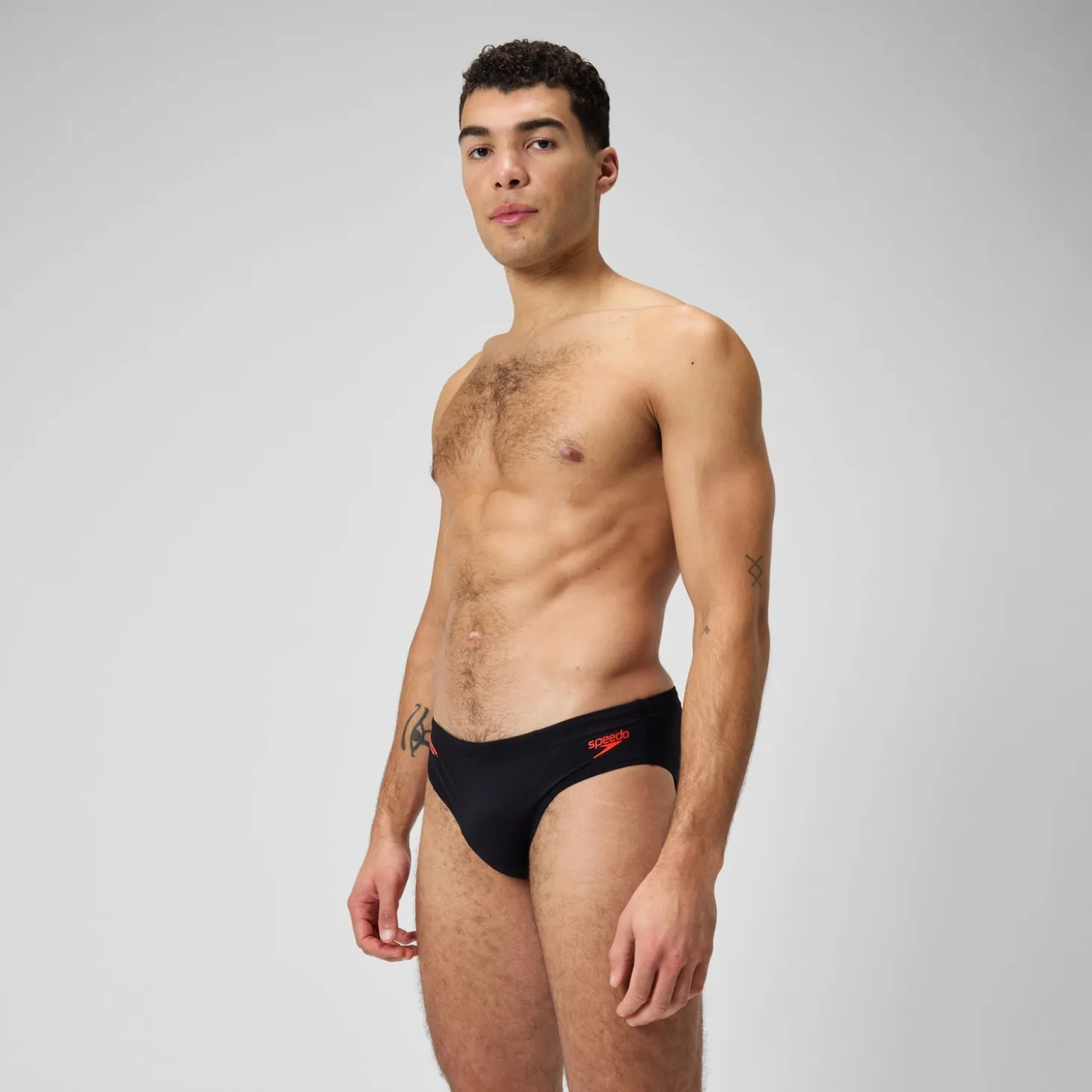 Men's Tech Panel 7cm Brief Black/Red