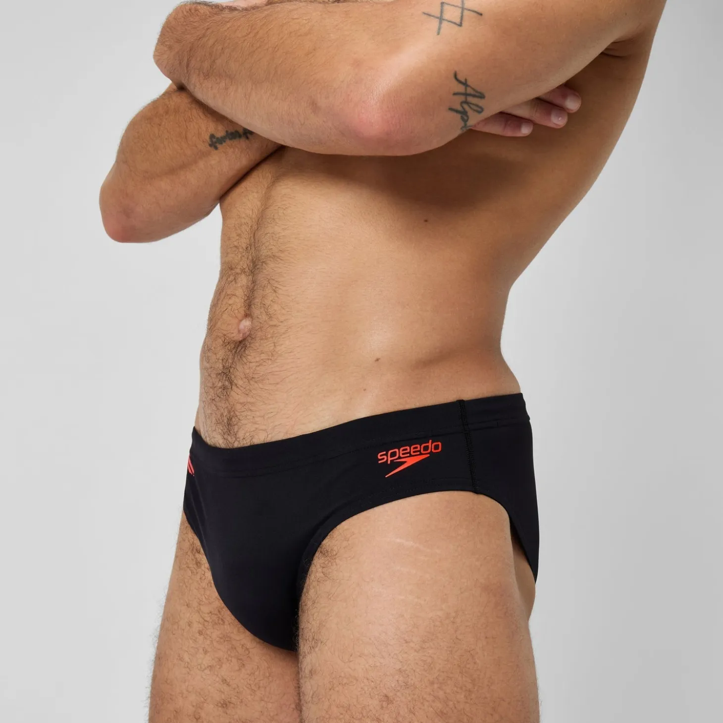 Men's Tech Panel 7cm Brief Black/Red