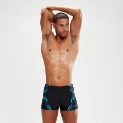 Men's Tech Print Aquashorts Black/Blue