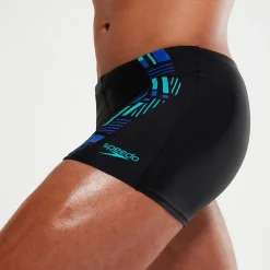 Men's Tech Print Aquashorts Black/Blue