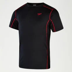 Men's Tech Short Sleeve Rash Top Black/Red