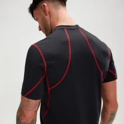 Men's Tech Short Sleeve Rash Top Black/Red