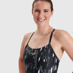 Women's Allover Rippleback Swimsuit Black/Grey