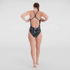Women's Allover Rippleback Swimsuit Black/Grey