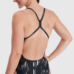 Women's Allover Rippleback Swimsuit Black/Grey