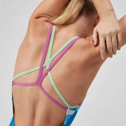 Women's Club Training Allover Digital Starback Swimsuit Green/Pink