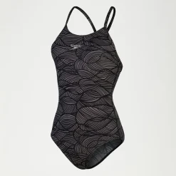Women's Club Training Fixed Crossback Swimsuit Black/Grey