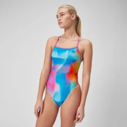 Women's Club Training Placement Digital Vback Swimsuit Pink/Yellow