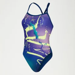 Women's Club Training Turnback Swimsuit Blue/Lilac